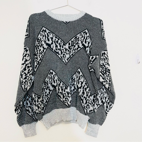 Vintage Giani Leone Crewneck Geometric Print 100% Virgin Acrylic Large - Picture 1 of 9